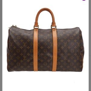 Vintage Brown Monogram Louis Vuitton Keep all 45 Canvas Bag.